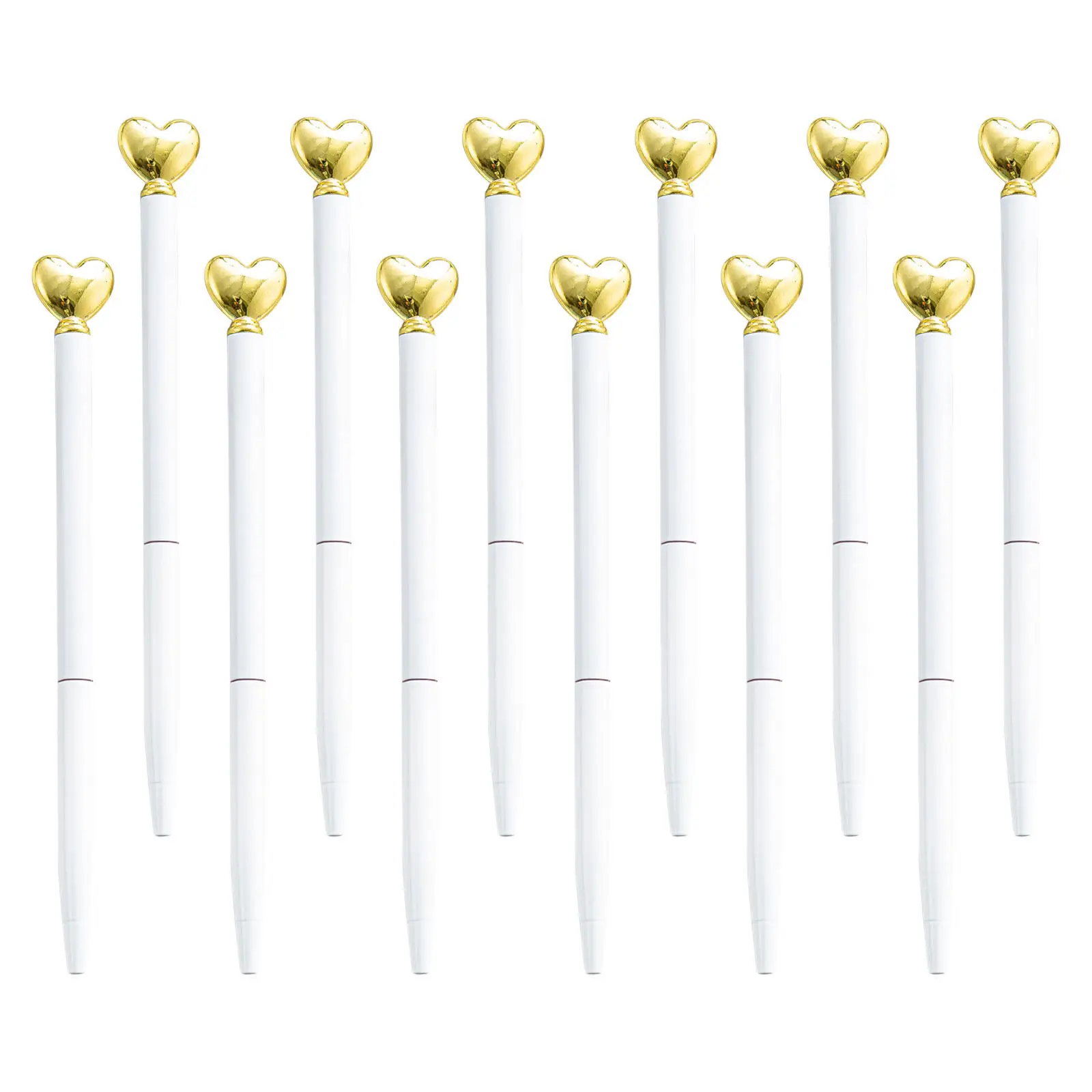 12 Pcs Heart Ballpoint Pen Writing Pens Cute Valentines for Guest Book Shaped Pense Love