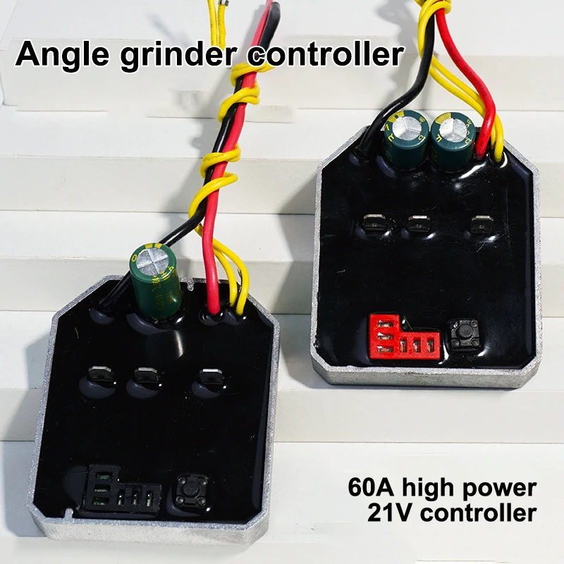 (TG16)1Pc 60A 21V Angle Grinder Controller Board High Actuator for Electric Motor Stable Output Dual Capacitor