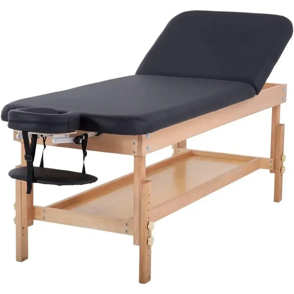 Mesa de massagem estacionária ajustável em altura, 74 polegadas, 28 polegadas de largura, 1000 lbs, cama de spa resistente, berço facial, cama de salão de beleza