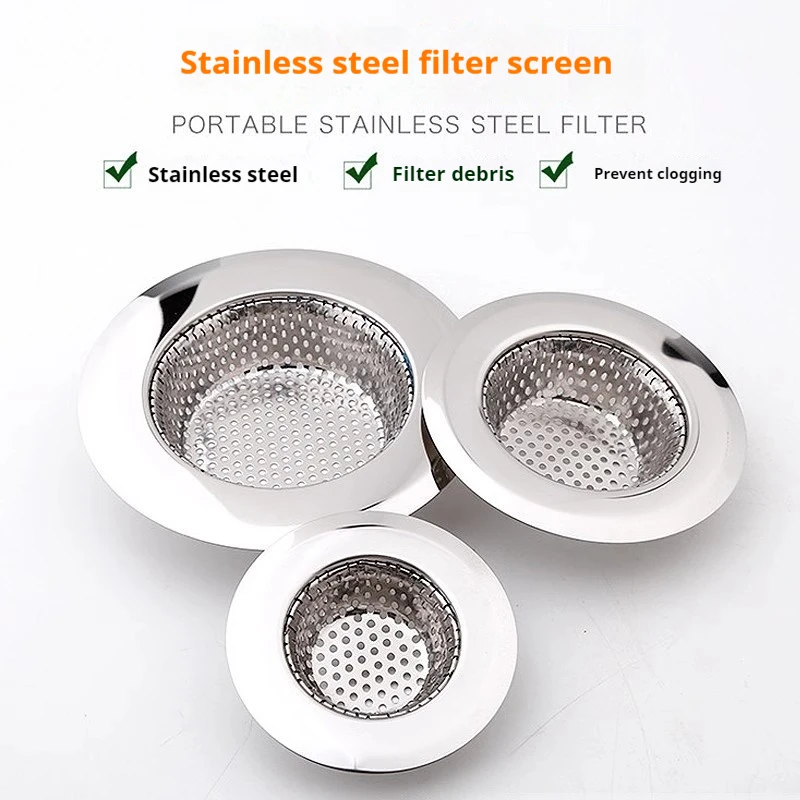 

1Pcs Stainless Steel Bathtub Hair Catcher Stopper Shower Drain Hole Filter Trap Kitchen Metal Sink Strainer Floor Drain