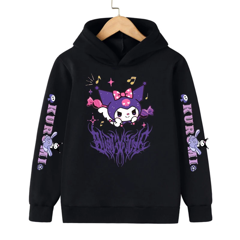 kids Streetwear kuromi Children\'s Hoodie Cute Children Sweatshirt Manga Clothes Kid Girl Boy Top Hoody