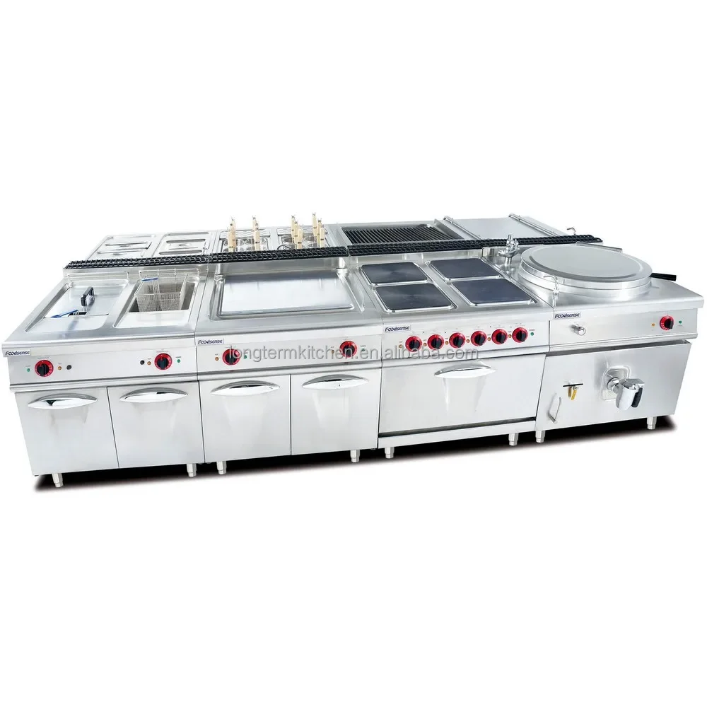 Professional Commercial Restaurant Bbq Kitchen Grill Gas Lava Rock Grill With Cabinet