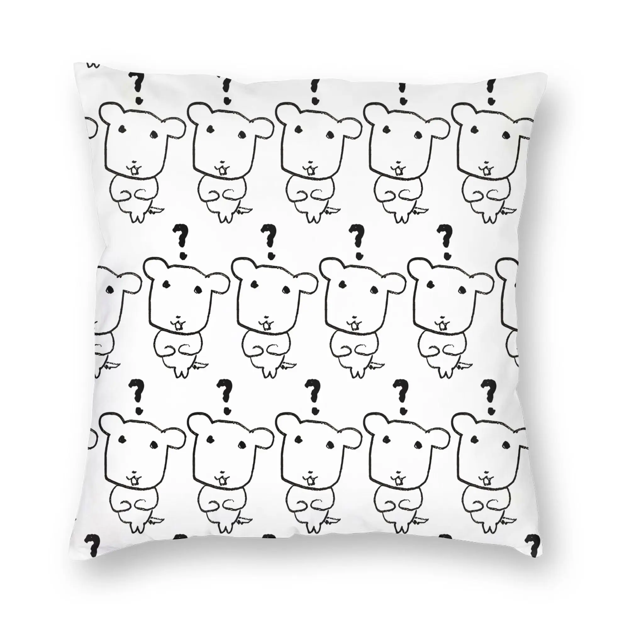 GANADIs Confused Question Dog Pillowcase Printing Fabric Cushion Cover Decorations  Pillow Case Cover Home Zippered 40*40cm