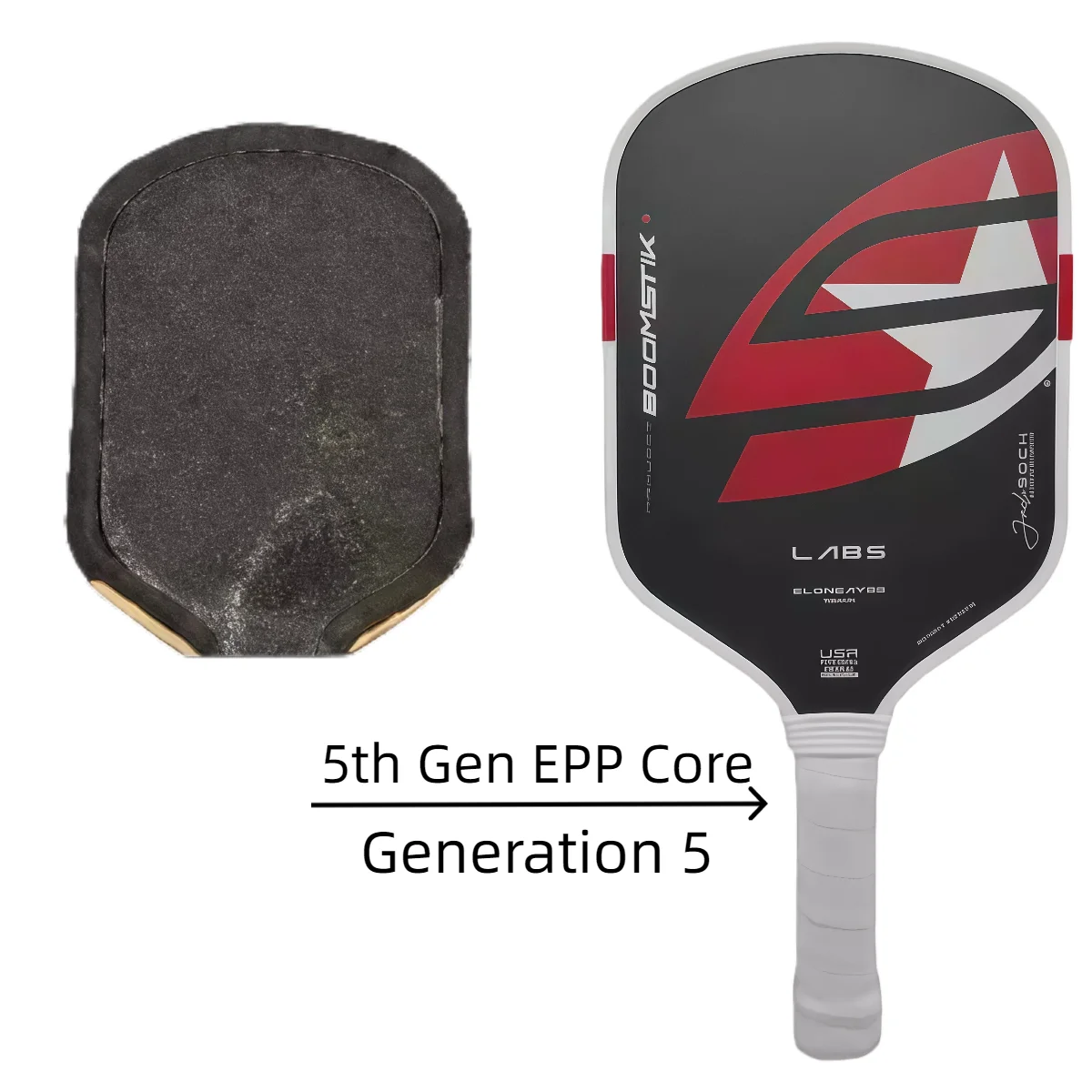

Selkirk-Style T700 Carbon Fiber 5th Gen Pickleball Paddle, Boomstik Core, Hot-Pressed