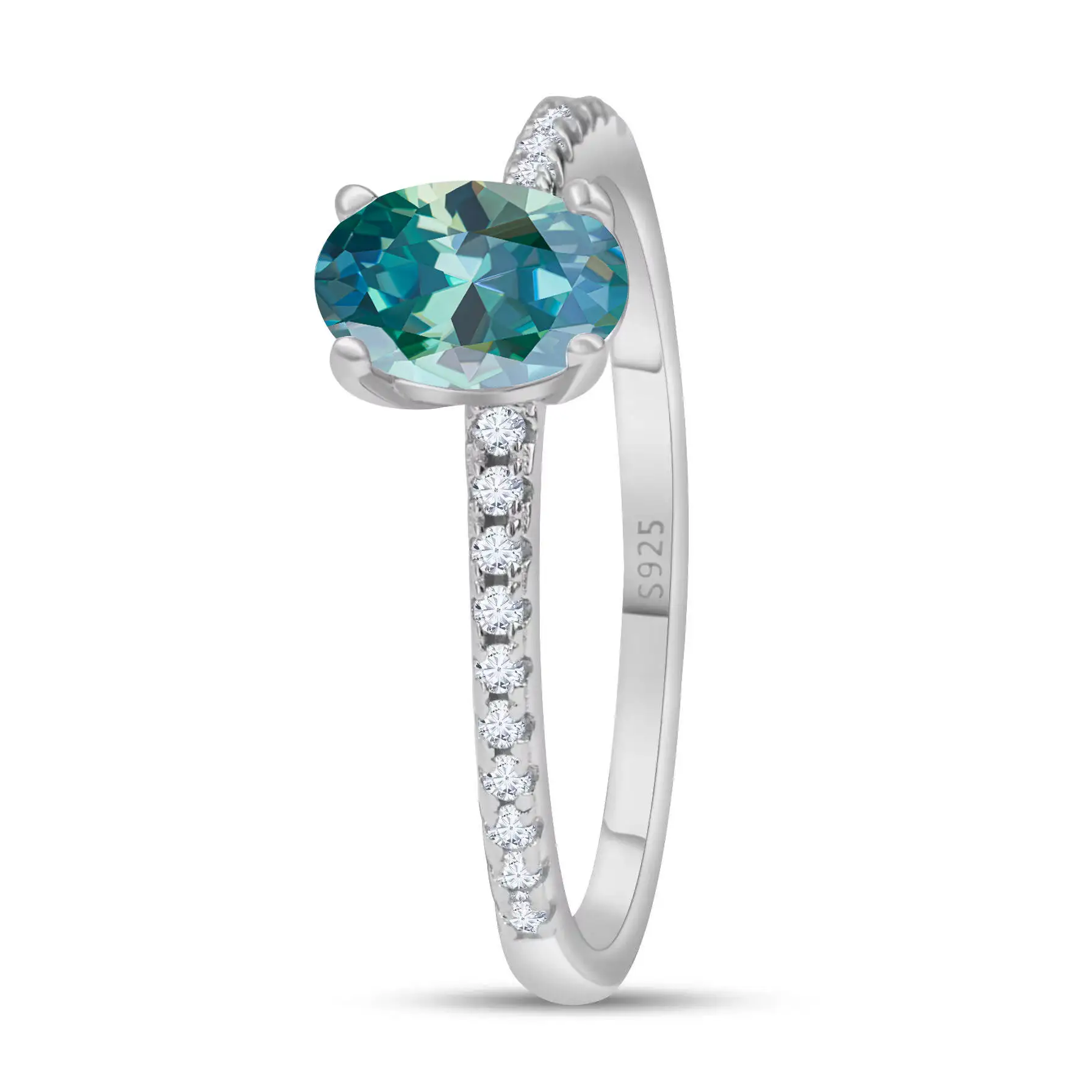 1,0 Karat Königsblau Farbe Moissan ite Ring Sterling Silber massiv Gelbgold Farbe Hochzeit Verlobung ringe für Frauen – Detail 4