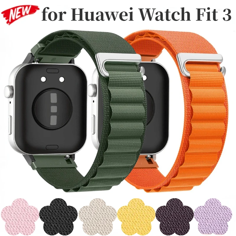 حزام نايلون حلقي من الألبين لساعة هواوي ، سوار معصم رياضي قابل للتعديل ، سوار بديل ، إكسسوارات سوار ، تناسب 3