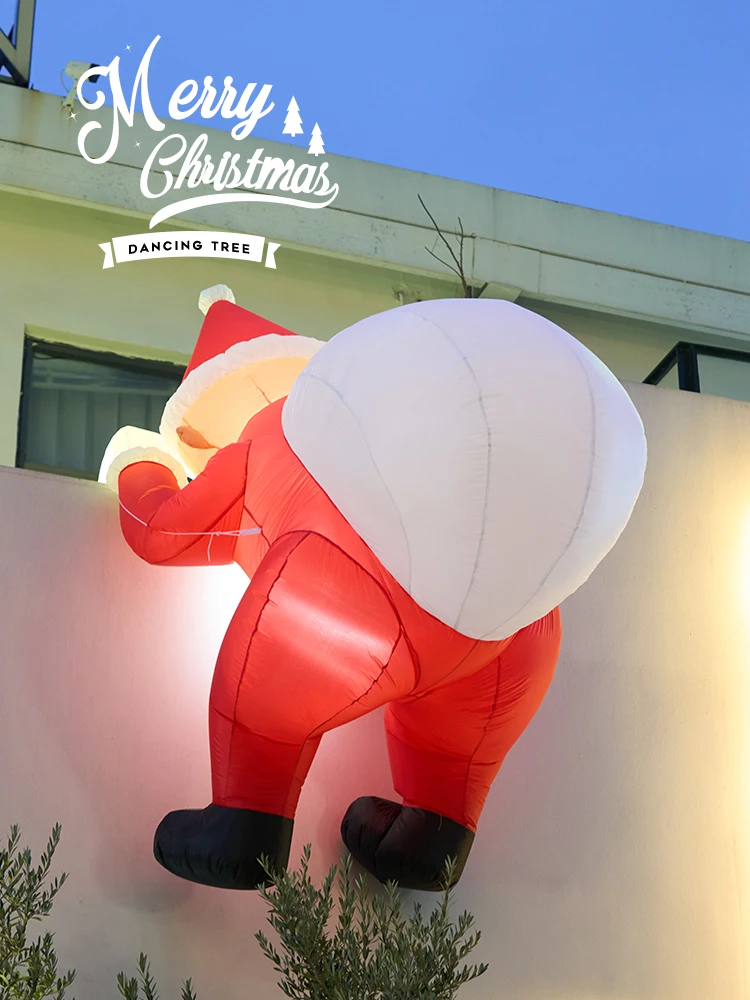 

Christmas Decorations Santa Claus Climbing Wall Inflatable Hanging Ornament Surrounding Scene Arrangement