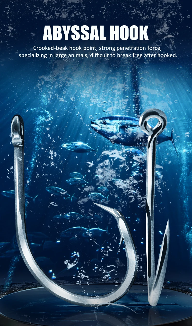 ZYZHE Hochsee-Angelhaken 6~10 Stück/Beutel Hochkarbon-Stahl Tiefsee-Angelhaken Boot-Angelhaken Tackle Thunfisch-Haken – Detail 1
