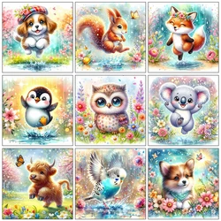 DIY Diamond Painting Cute Animal Full Diamond Mosaic Embroidery Cartoon Dog Fox Bird Cross Stitch Set Art Home Decoration Gift