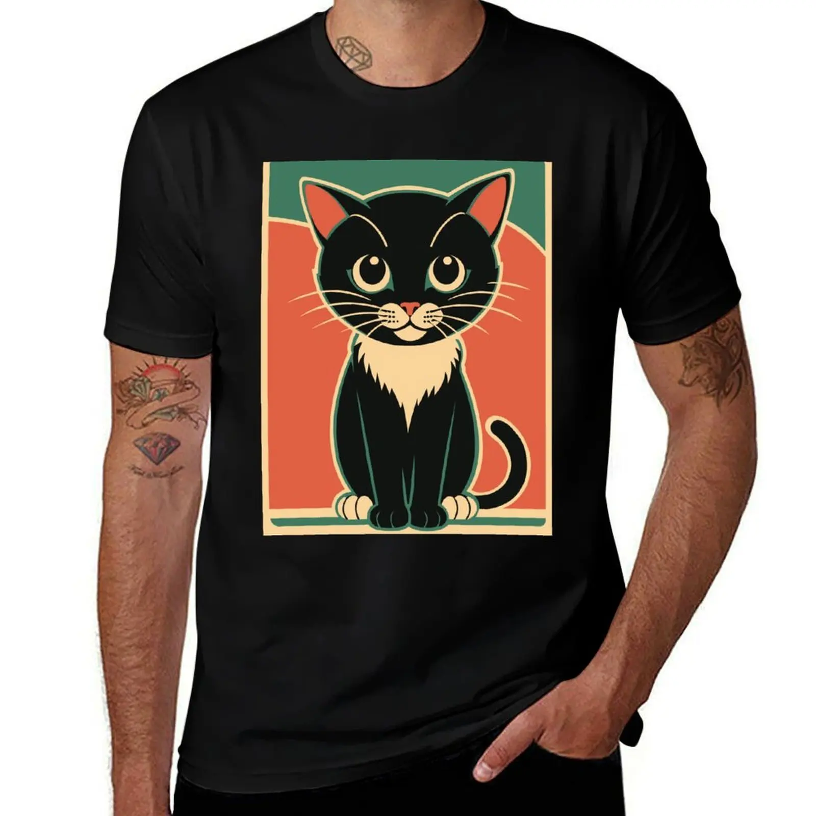 Tuxedo Cat - Chic Chat Créations Ref.016 T-Shirt Functional Casual Short Sleeve Tee T-Shirt