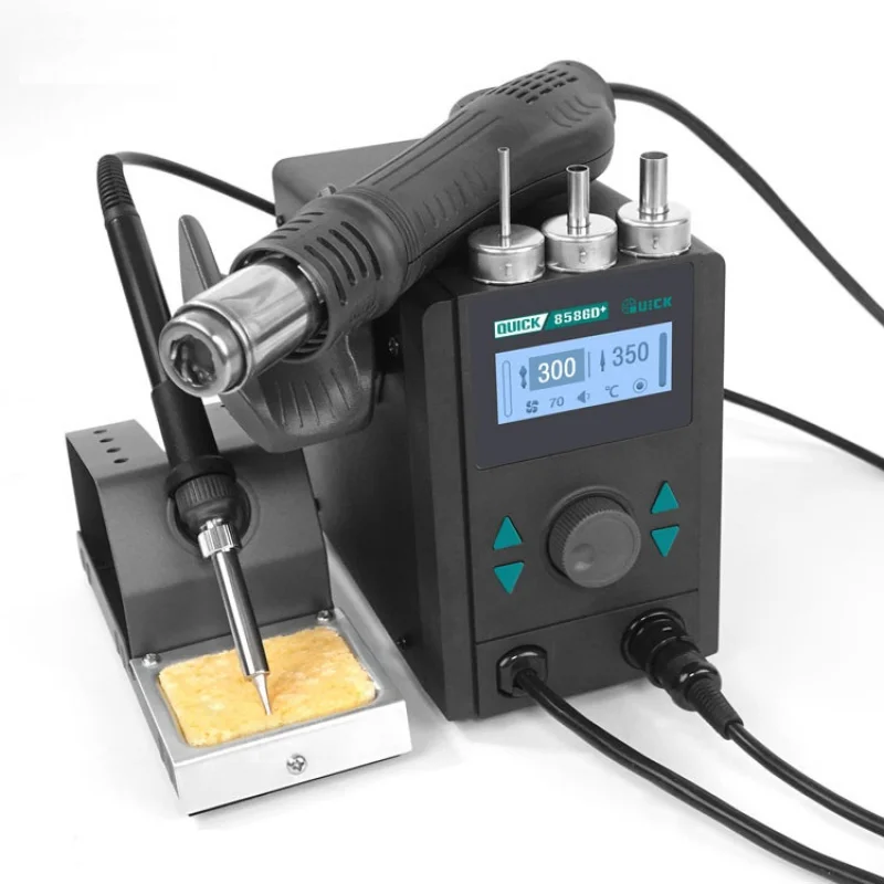 220V Quick 8586D  2 In 1 Hot Air SMD Rework Soldering Station For Mobile Repair