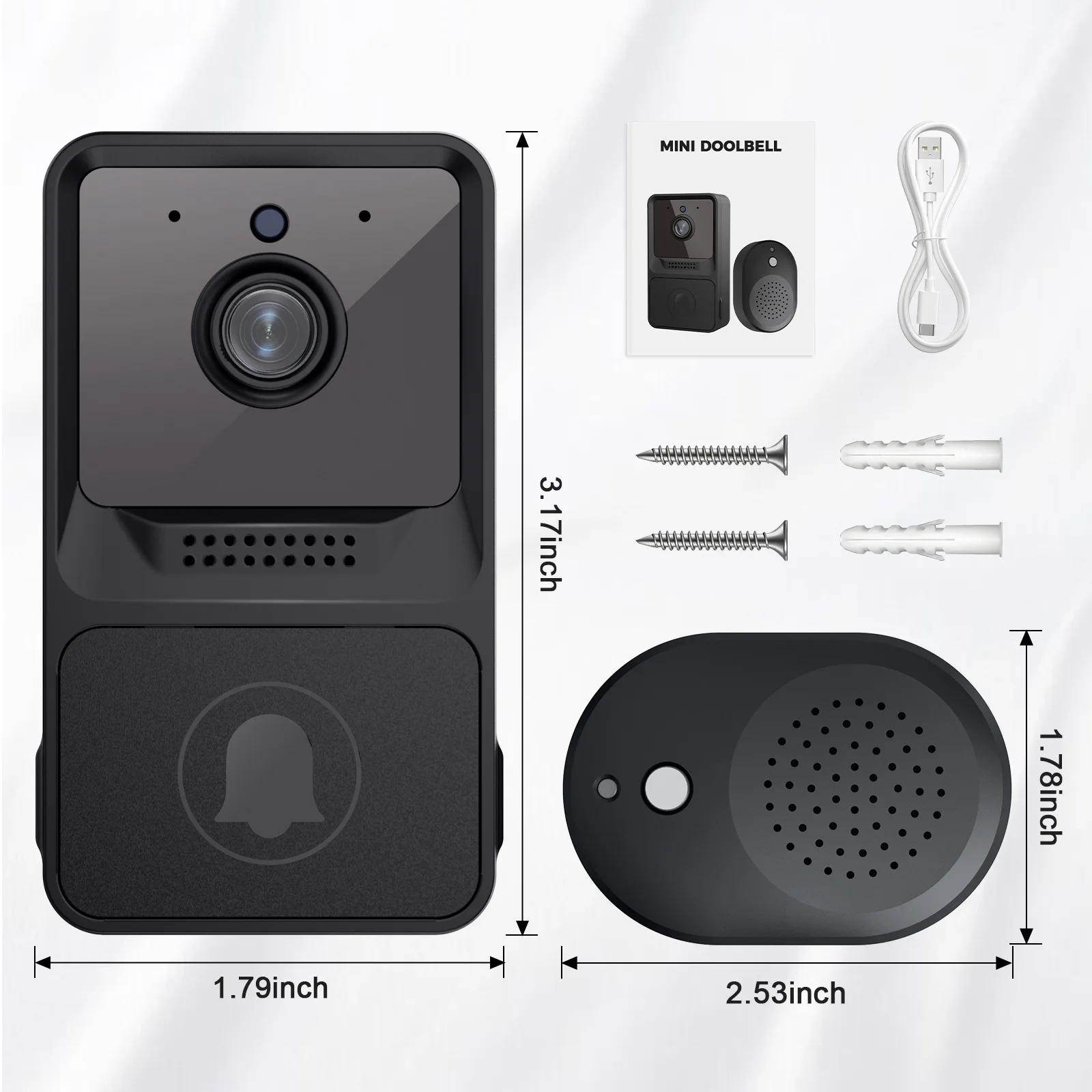 Smart WIFI Doorbell Smart Home Wireless Phone Door Bell Camera Security Video Voice Intercom Infrared Smart Video Doorbell Z20