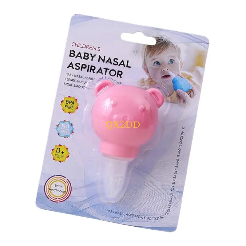 QX2D Hygienisches Baby-Nasensauggerät, abnehmbares Design, sanftes TPE-Werkzeug für die Säuglingspflege