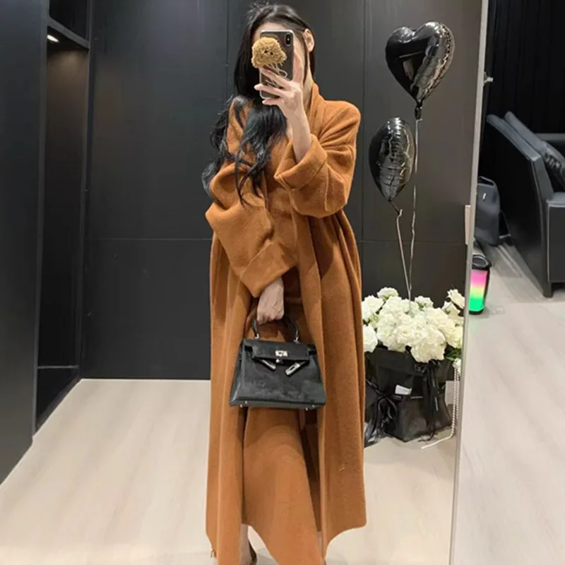 

French Temperament Slanted Shoulder Vest Base Skirt Knitted Cardigan Two-piece Women's Autumn Winter 2025 High-end Sweater Set