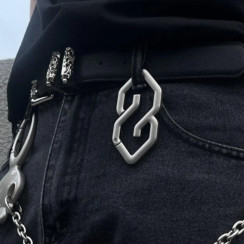 Punk S-Shaped Heart Closed Metal Pendant Keychain Premium Designed Bag Accessory Belt Buckle