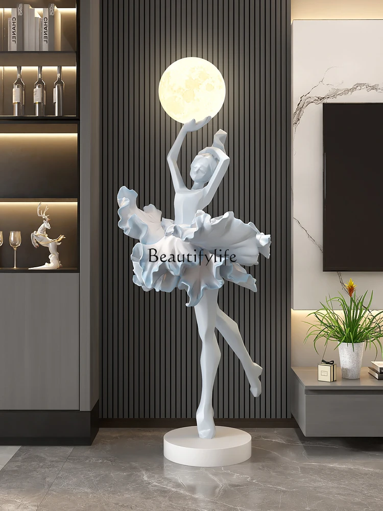 Italian abstract sculpture floor-to-ceiling ornament luminous ballet girl art ornament