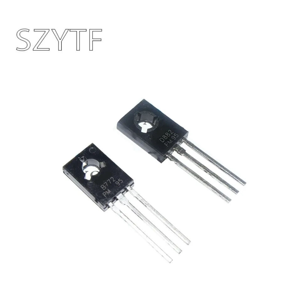 20PCS ( 10PCS 2SD882 D882 +10PCS 2SB772 B772 ) TO-126