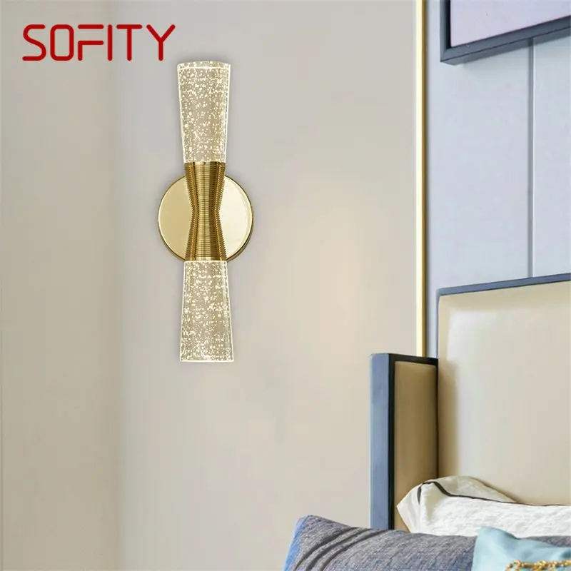 

SOFITY Crystal Wall Lamp Sconce LED Fixture Modern 220V 110V Aluminum Indoor Wall Lights For Bedroom Living Room Office Hotel