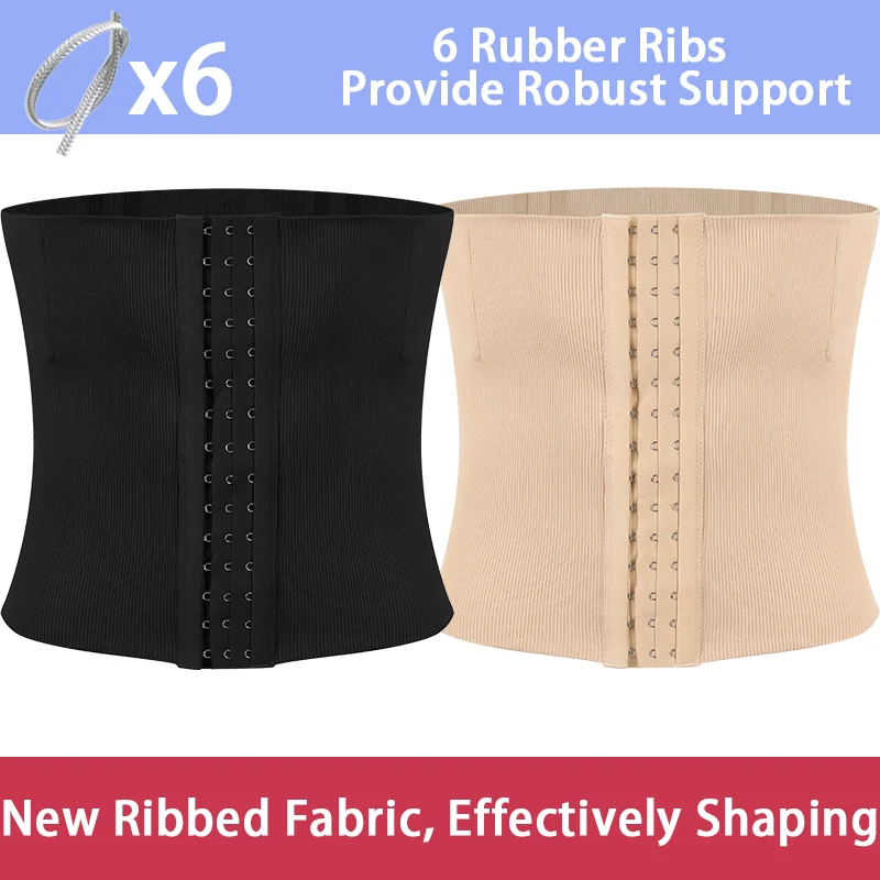Miss Moly Herren-Bauchreduzierer, Shapewear, gerippter Gürtel, Bauchkontrolle, Taillentrainer, 6 Knorpel, Rückenstützband, weiche Fajas