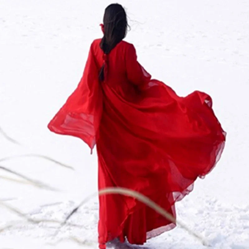 Costume Traditionnel Chinois des Prairie pour Femme, Vêtements Hanfu de la ociastie Tang, Costumes de brevClassique, Robe Folklorique Dégradée, Tenues Rouges, 2 Pièces