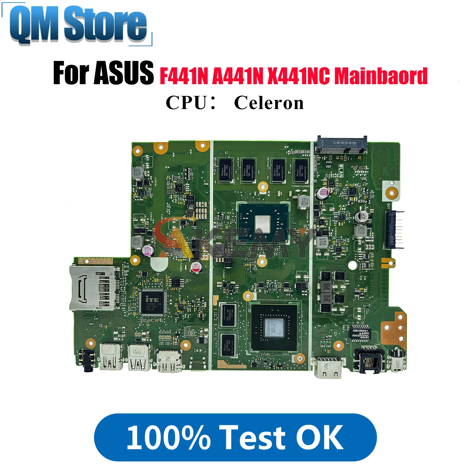 

X441NC Laptop Motherboard For ASUS VivoBook F441N A441N X441N X441NC Notebook Mainboard With Celeron CPU 100% tests OK fast ship