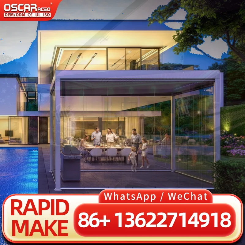 Motorized Waterproof Aluminium Outdoor Pergola Gazebo for Garden Patio Backyard pergola