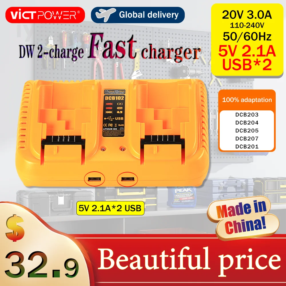 

Victpower 6A DCB102 DCB118 DCB101 Fast battery charger for Dewalt Battery 12V 14.4V 18V 20V Li-ion high quality &DCB112