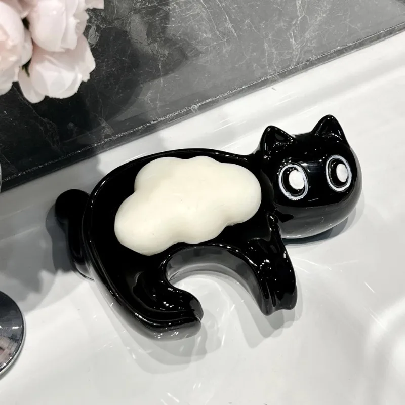 

Cartoon Soap Dish, Cat Soap Holder, Ceramic Storage Rack, Bathroom Tray Holder, Elegant Home Decor Piece for Bathroom