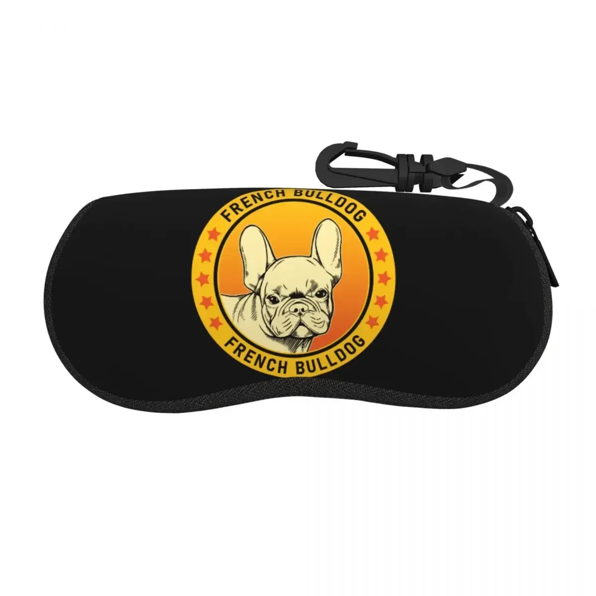 Custom French Bulldog Shell Eyeglasses Case Women Men Cool Dog Portrait Glasses Case Sunglasses Box Pouch