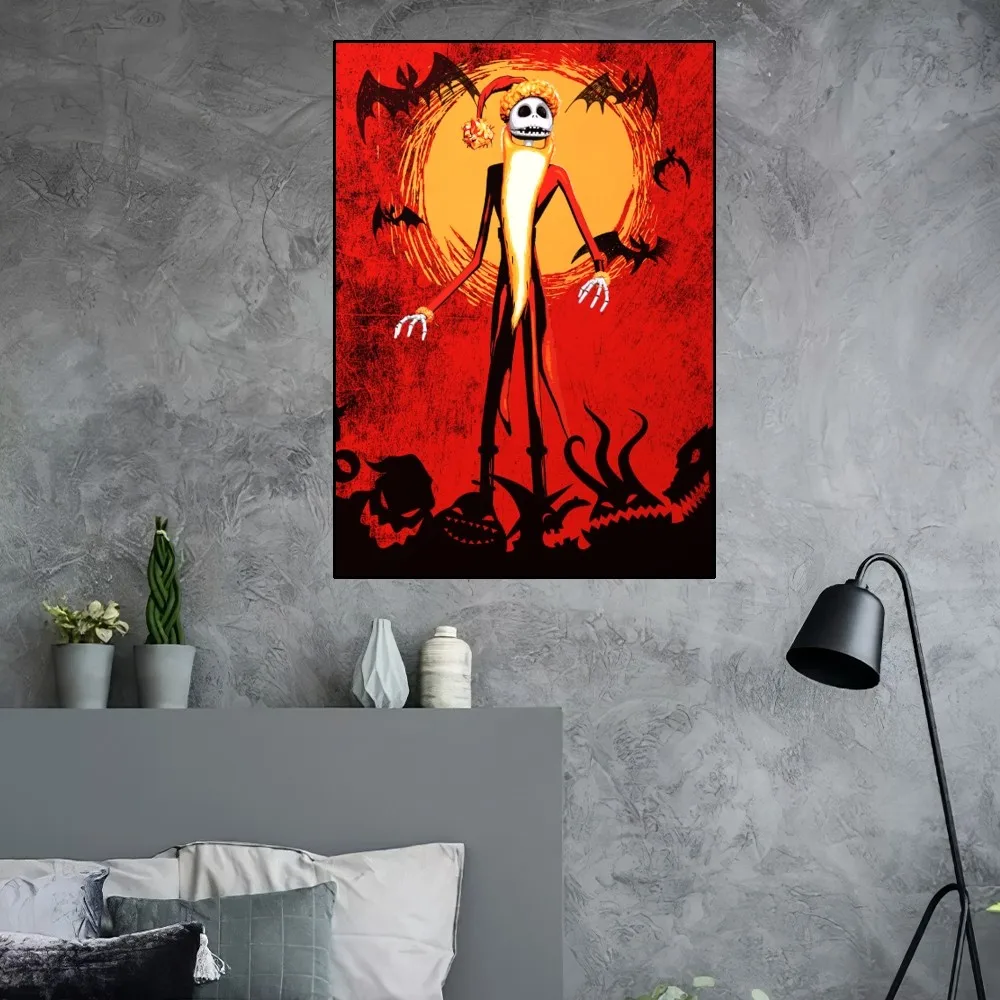 MINISO Nightmare Before Christmas Poster Home Room Decor Aesthetic Art Wall Painting Stickers