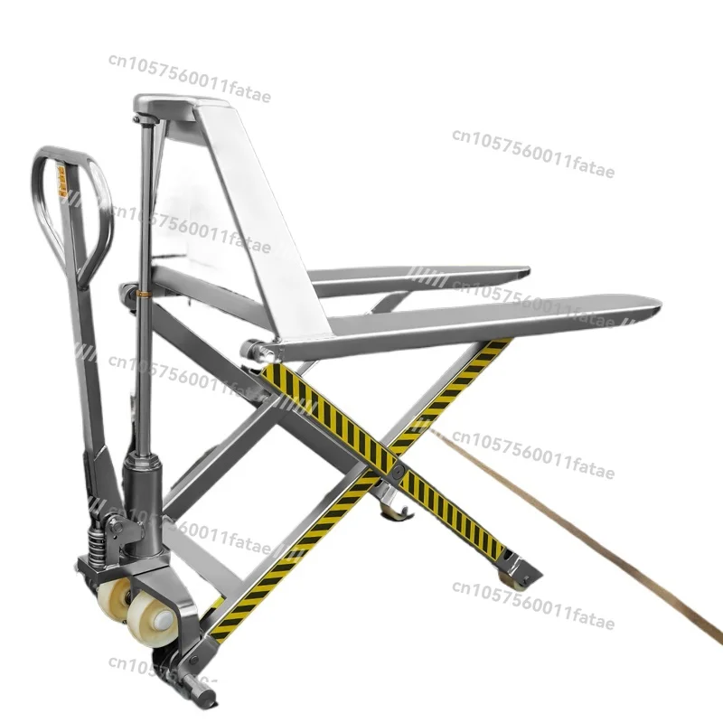 Stainless Steel Manual Lift Truck Lift Forklift Hydraulic Scissor Fork 1.5 Tons Fork Loading and Unloading