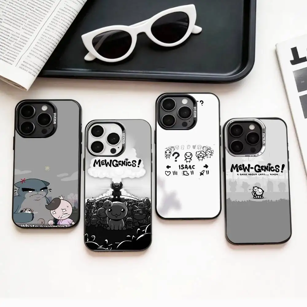 

2026Game M-Mewgenics Phone Case For iPhone17,16,15,14,13,12,11 Plus,Pro Max Colored Silver Plated Inside Cover