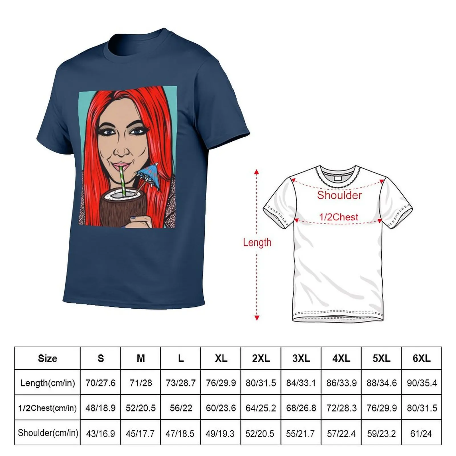 Red Head Comic Girl Drinking T-Shirt t shirts for man pack white printed t shirts for man T-Shirt