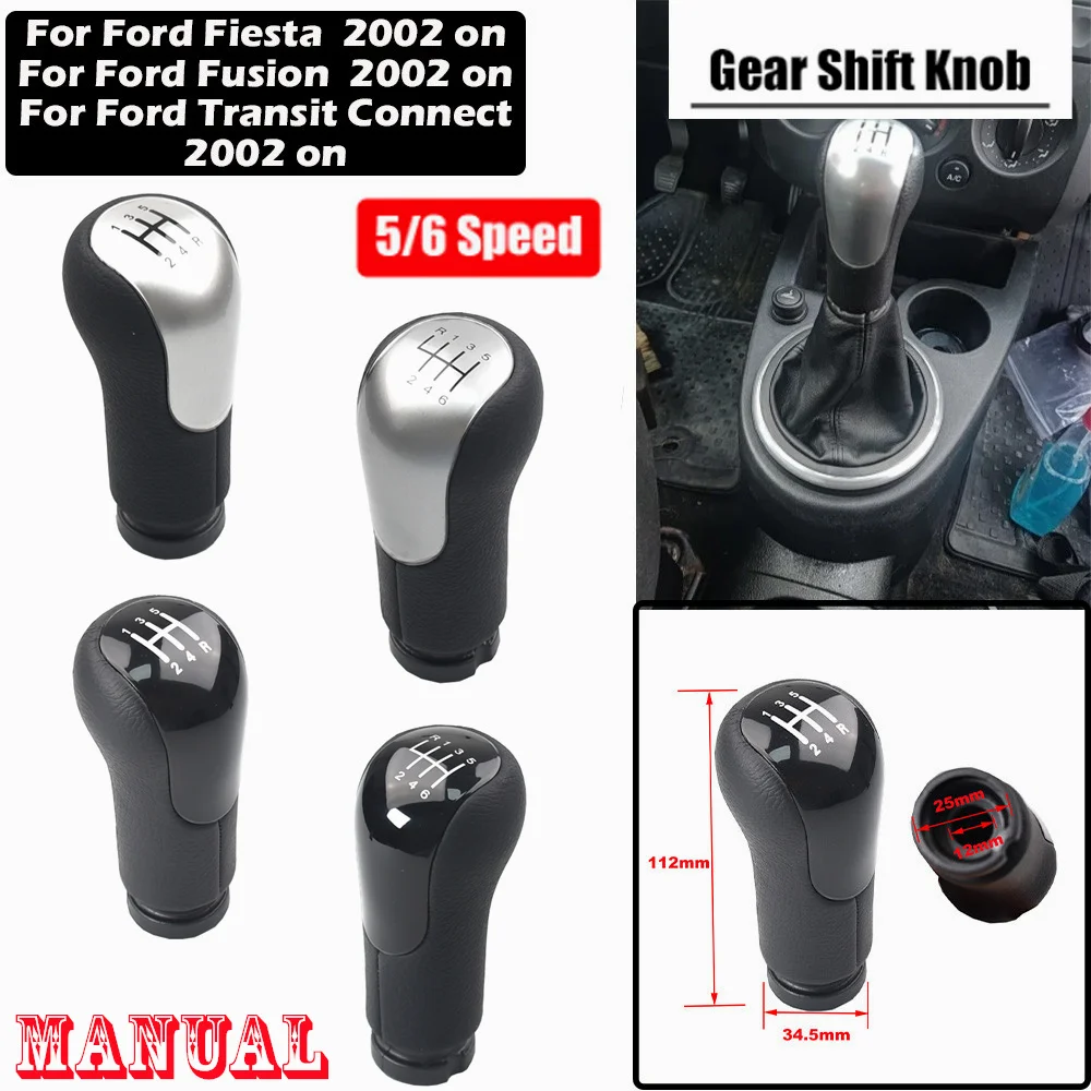 Car Gear Shift Knob for Ford Fiesta Fusion Transit Connect 2002-2020 Gear Shifter Lever Stick Pen Head Car Styling Accessories