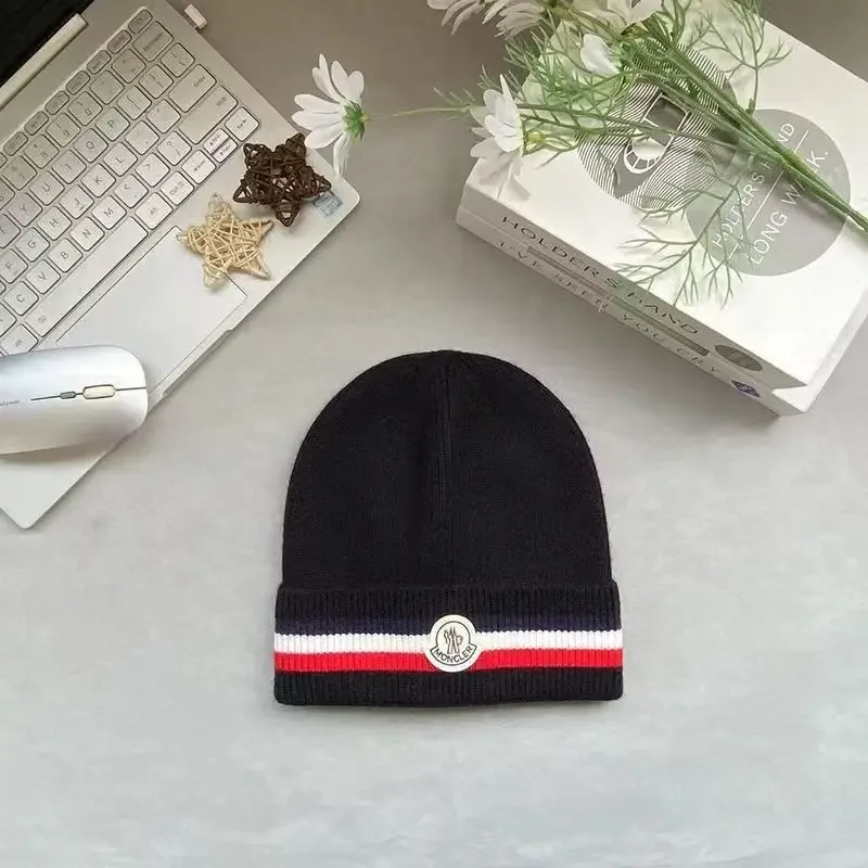 Fashion Moncler  Autumn Winter Knitted Hat High Quality Warm Beanie Cap Men And Women Outdoors Warm Unisex Casual Hats