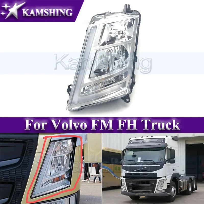 

Kamshing (подходит для левой руки) передний бампер фары для Volvo FM FH грузовик головный фонарь корпус абажур крышка фары