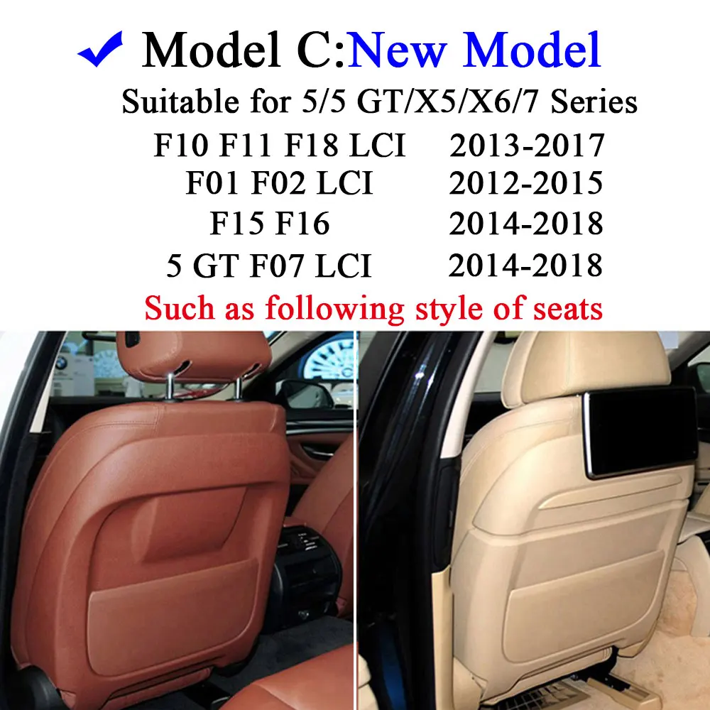 New Model SeatBack Panel Leather Backrest Storage Pocket Cover For BMW 5 GT X5 X6 7 Series F10 F11 F07 F01 F02 F15 F16 2013-2020