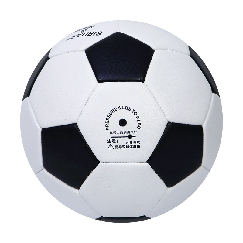 SIRDAR Professionelle Trainings-Fußbälle, Größe 5, klassisch, weiß, schwarz, dicker, PU, eng gewebt, geeignet für Trainingsübungen oder Geschenke