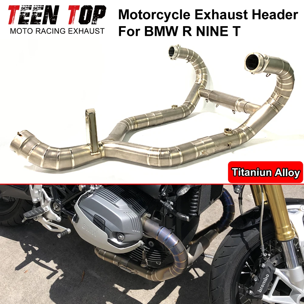 سبائك التيتانيوم العادم الكوع الاتصال مع الأصلي لسيارات BMW R تسعة T العادم رأس دراجة نارية الهروب r تسعة t اتصال الأنابيب