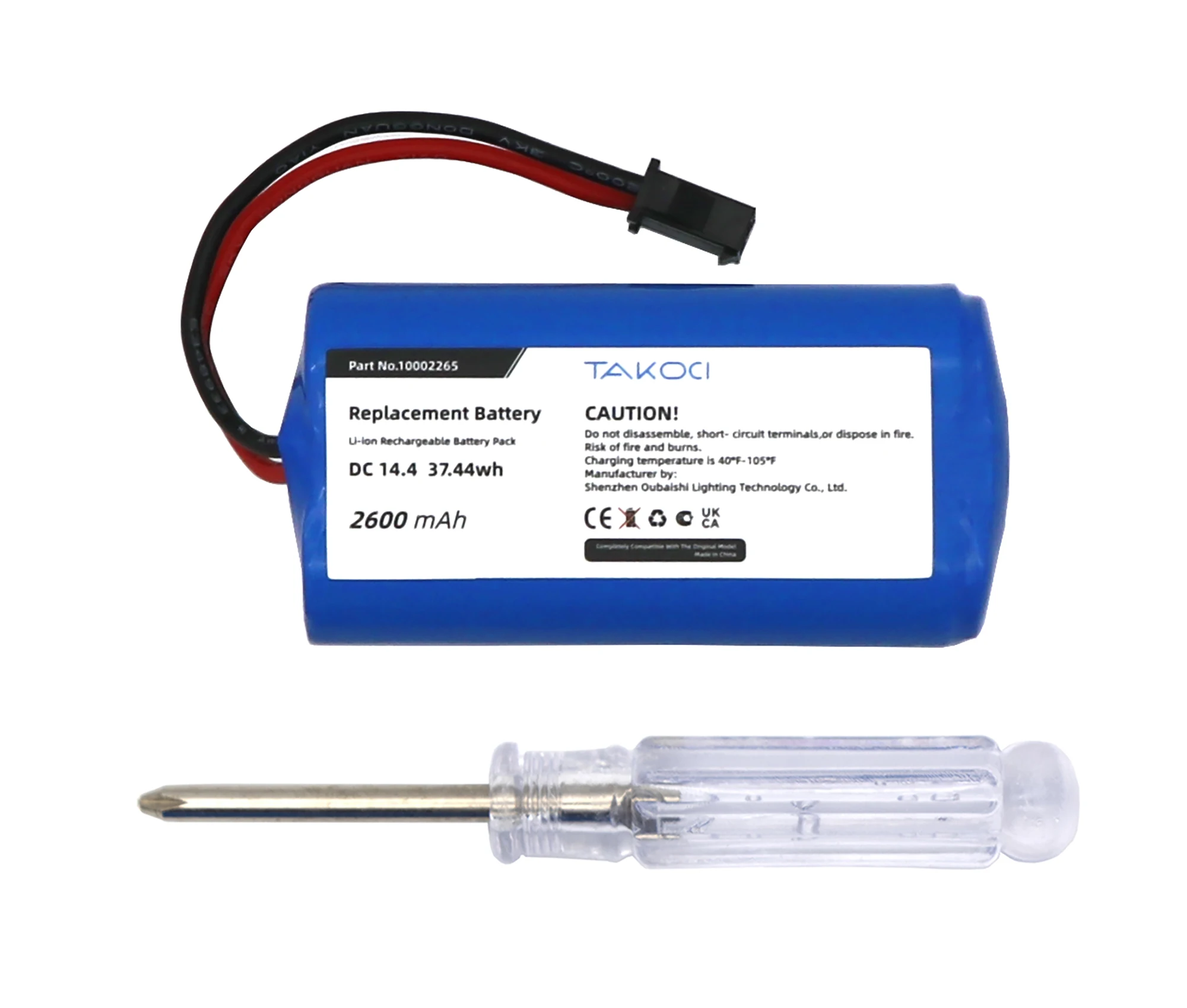 

Replacement Battery 2600mAh for Liectroux, Eufy, Kitfort X5S, X9 Pro, KT-519 C0914E1, 10002265,,CMICR18650F8M7-4S1P, BFG-WSQ