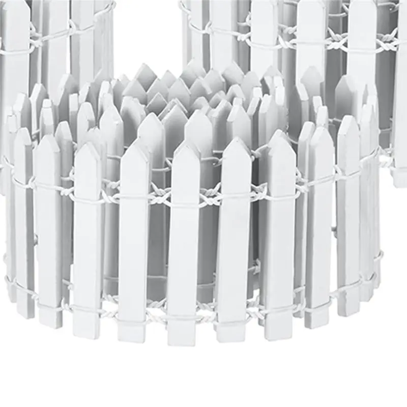 PZHI Miniature Garden Fence 6-Pack 35 Inch White Wood Picket Fence for Fairy Garden DIY Outdoor Decor
