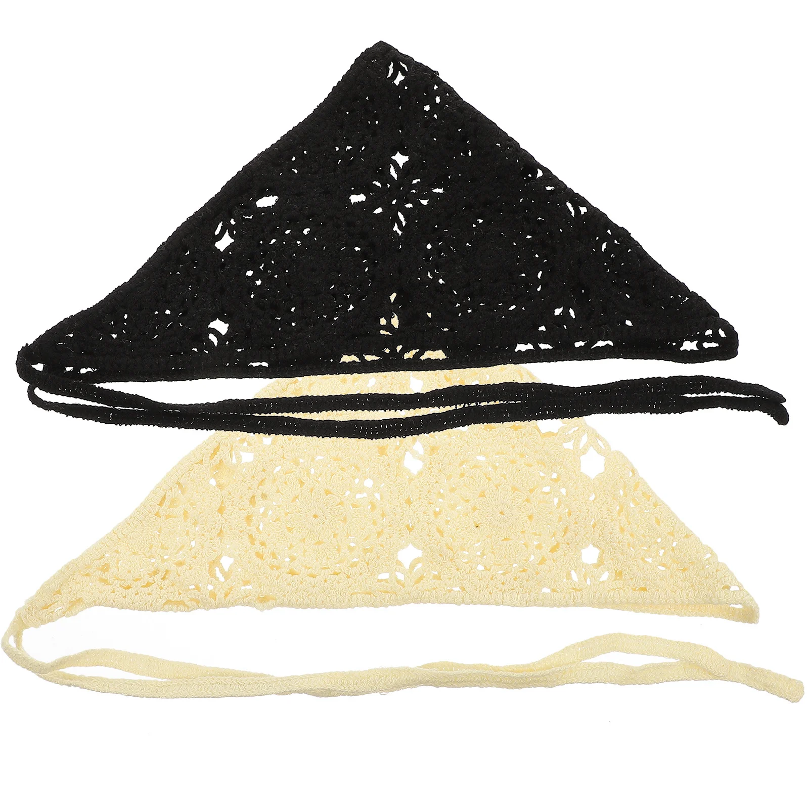 

2Pcs Floral Crochet Bandana Headbands Elegant Hair Scarves for Women Girls Party Prom Birthday Fashion Accessories