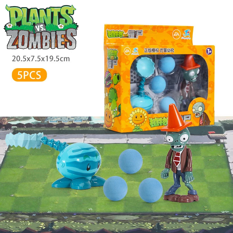 Nuevas plantas vs. Zombies Peashooter Chomper Winter Melon Conehead Zombie juguete set 6 estilos figuras de juego modelo de plástico duro regalo para niño