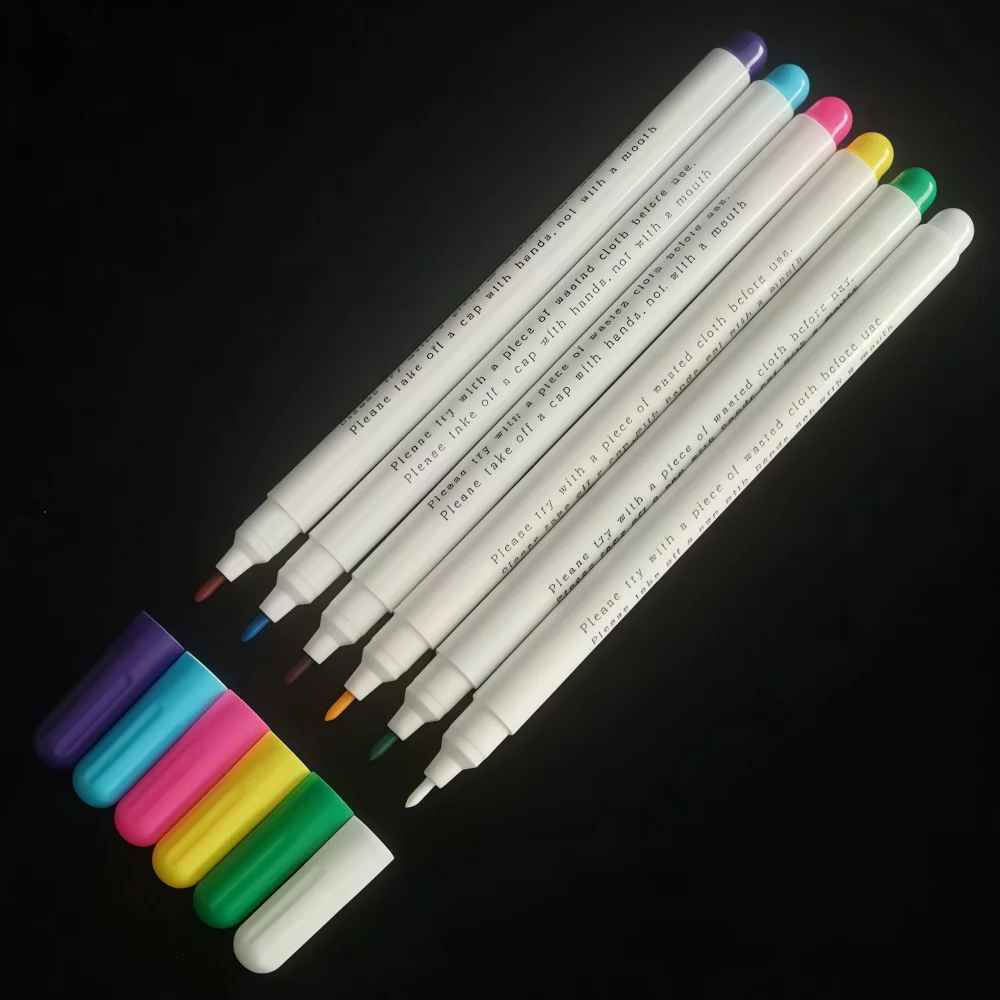 6PCS Water Erasable Ccoloured Markers Air-Erasable Pens DIY Sewing Accessories for Clothing Fabric Cutting and Temporary Marking
