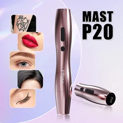 Mast Tattoo New P20 Wireless Tattoo Machine 2.5mm Stroke Two Batteries Professional Rotary Permanent Makeup Pen Beauty Health