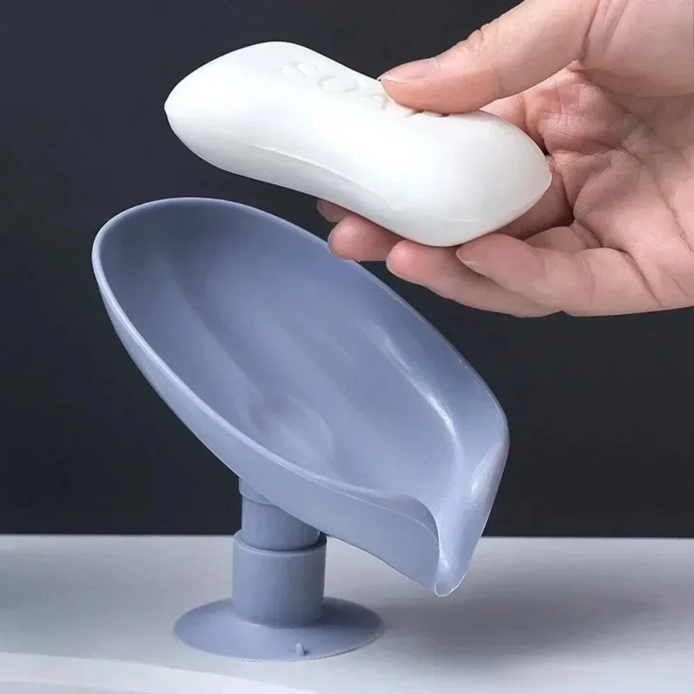

Leaf Soap Box with Drain Rack Bathroom Accessories Holder Waterproof Shower Case Organizer