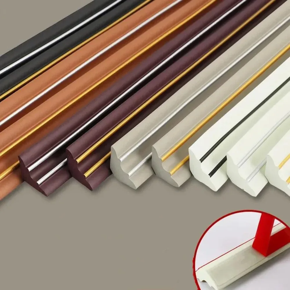 1PC 2M Foam Ceiling Corner Line Sticker Strip Adhesive Waistline Ceiling Decoration Strip Baseboard Border Corner Home Decor