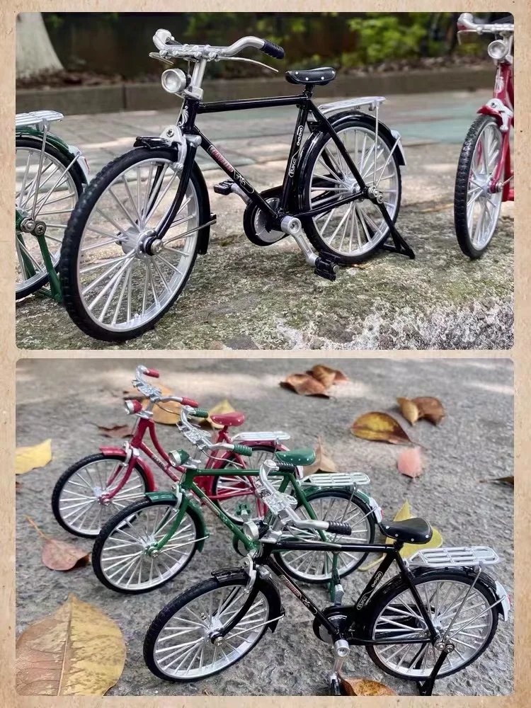 จักรยานเสือภูเขาแบบย้อนยุคการจำลองขั้นสูง1:10ใหม่โมเดลจักรยานที่คิดถึงโลหะผสมของขวัญเครื่องประดับสำหรับผู้ใหญ่ของสะสม