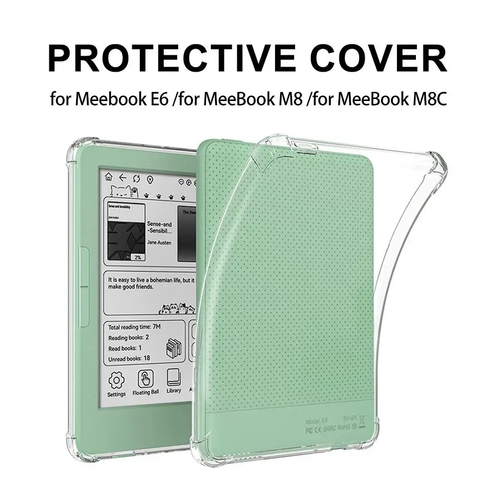 For Meebook E6 And MeeBook M8/M8C Case Transparent Soft TPU Protective Shell Reader Ultra‑Thin Anti‑Scratch Back Case