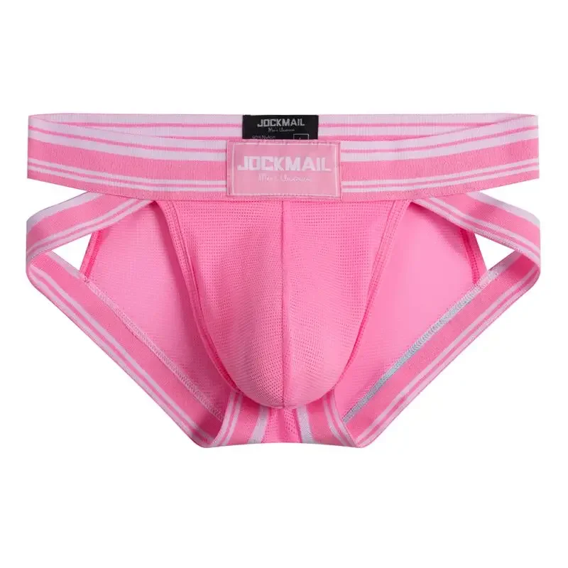JOCKMAIL Summer Fashion Mens Sexy Briefs Cuecas Calzoncillos Slip Breathable Nylon Mesh Panties Bikini Underwear